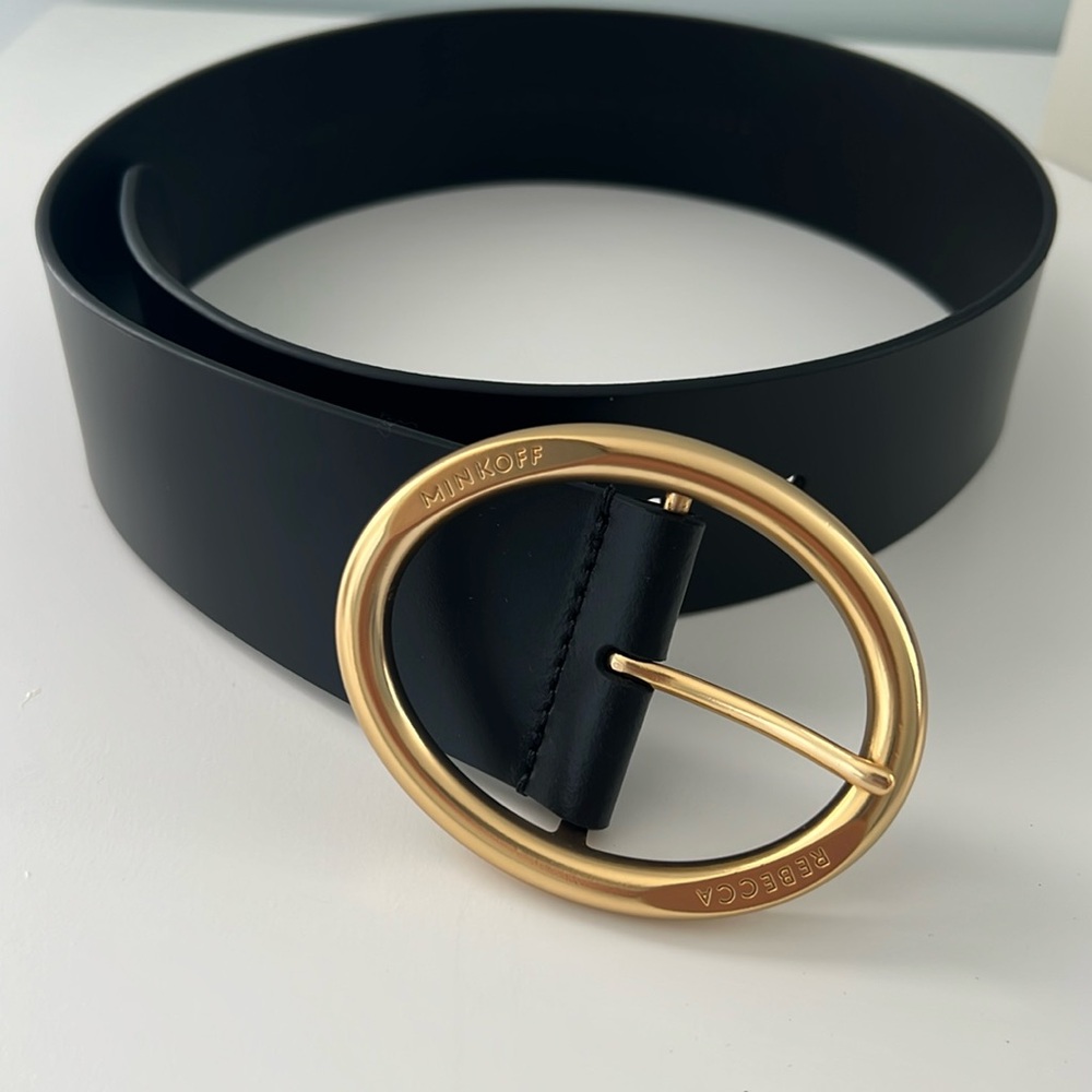 Rebecca Minkoff Oval Buckle Leather Belt